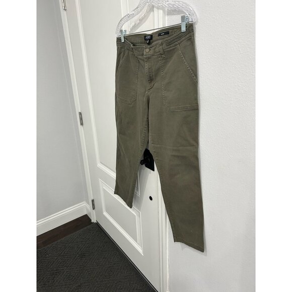 Jones New York Straight Leg Mid Rise Chino Pants Olive Green Sz 12 Utility - Picture 5 of 12